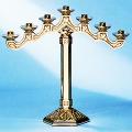  Altar Candelabra | 7 Lite | Bronze Or Brass | Fixed Arm | Hexagonal Base 