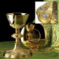  4 Evangelists, Crucifixion & Mary Chalice & Scale Paten w/Ring 
