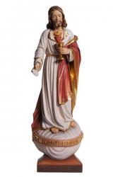  Sacred Heart of Jesus with Host Statue in Maple or Linden Wood, 5\" - 71\"H 