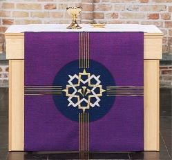  Purple \"Crown of Thorns & Spikes\" Altar Cover - Omega Fabric 