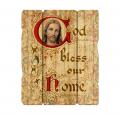 GOD BLESS OUR HOME VINTAGE PLAQUE WITH HANGER 