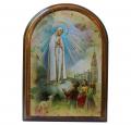  O.L. OF FATIMA WOODEN ARCHED PLAQUE 