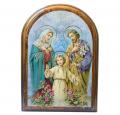  HOLY FAMILY WOODEN ARCHED PLAQUE 