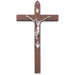  Wood & Metal Crucifix for Home - 10\" Ht 