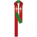  Red/Green - Reversible Overlay Stole - Omega Fabric 