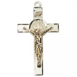  St. Benedict Crucifix Two-Tone Neck Medal/Pendant Only 
