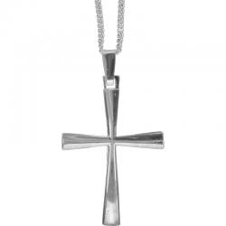  Cross with Chain - Sterling Silver - 2\" Ht 