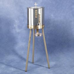 Satin Bronze Base Stainless Steel Holy Water Dispenser/Tank: 2610 Style - 46\" Ht 