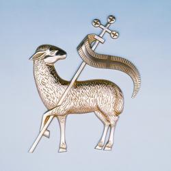  High Polish Finish Bronze \"Lamb of God\" Symbol/Emblem (A): 268 Style - 10\" Ht 