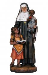  St. Katherine Drexel Statue in Maple or Linden Wood, 8\" - 71\"H 