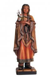  St. Kateri Tekakwitha Statue in Maple or Linden Wood, 8\" - 71\"H 