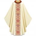  Beige Gothic Chasuble - Roll-Collar - Dupion Fabric 
