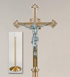  Processional High polish Finish Bronze Floor Crucifix: 2740 Style - 84\" Ht 