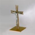  High Polish Finish High Relief Altar Crucifix: 2727 Style - 9 3/4" Ht 