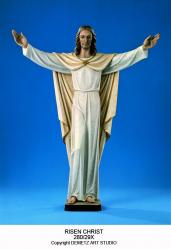  Risen Christ/Resurrection Statue in Linden Wood, 36\" - 84\"H 