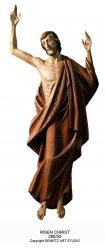  Risen Christ/Resurrection Statue 3/4 Relief in Linden Wood, 48\"H 