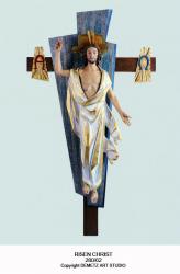  \"Risen Christ\" With Halo No Background Cross in Fiberglass (48\", 72\" Corpus) 