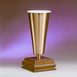  Bronze & Oak Base Finish Altar Vase (B): 2828 Style - 16 3/4\" Ht 