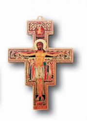  5\" SAN DAMIANO CROSS GOLD LEAF STAMPED (3 PC) 