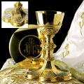  Life of Christ Motif Chalice & Scale Paten w/Ring 