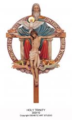 \"Holy Trinity\" Crucifix in Fiberglass, 46\"H 