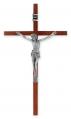  10" WOOD CROSS WITH ANTIQUED SILVER PLATED CORPUS 