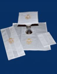  Dove/Holy Spirit Embroidered Pall Cover & Insert Only w/Lace Edging: 53% Linen/47% Cotton 