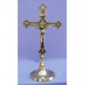  Shiny Brass Standing Crucifix, 11.5" 