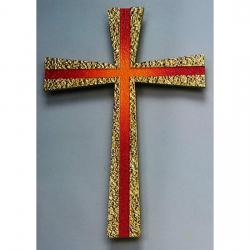  Cross | Wall | 5 Sizes | Bronze Or Brass | Color Inset Accent 