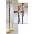  Processional Crucifix | Risen Lord | 20” | Bronze Or Brass | Color Accent | 54” Staff 