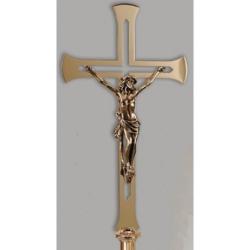  Satin Finish Bronze Floor Processional Crucifix: Style 3059 - 91\" Ht 