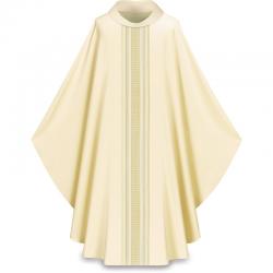  White Gothic Chasuble Set - Roll Collar - Brugia Fabric - 4 Colors 