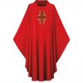  Red Gothic Chasuble - Dupion Fabric 