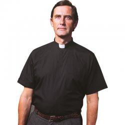  Black CLASSICO Short Sleeve Clergy Shirt - Sizes 15\" - 20 1/2\" 