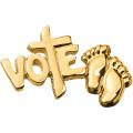  Pro-Life "Vote" Footprints Lapel Pin (10 pc) 