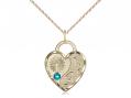  Footprints/Heart Neck Medal/Pendant w/Zircon Stone Only for December 