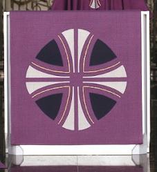  Purple \"Cross\" Altar Cover -  Omega Fabric 