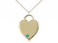  Small Heart Neck Medal/Pendant w/Zircon Stone Only for December 