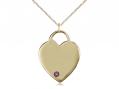  Medium Heart Neck Medal/Pendant w/Amethyst Stone Only for February 