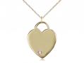  Large Heart Neck Medal/Pendant w/Light Amethyst Stone Only for June 