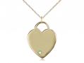  Medium Heart Neck Medal/Pendant w/Peridot Stone Only for August 