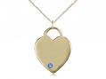  Large Heart Neck Medal/Pendant w/Sapphire Stone Only for September 