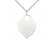  Small Heart Neck Medal/Pendant w/Crystal Stone Only for April 