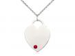  Medium Heart Neck Medal/Pendant w/Ruby Stone Only for July 