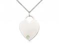  Small Heart Neck Medal/Pendant w/Peridot Stone Only for August 