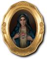  IMMACULATE HEART OF MARY GOLD EMBOSSED PRINT GOLF LEAF FRAME 