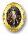  JESUS KING OF MERCY GOLD EMBOSSED PRINT GOLF LEAF FRAME 