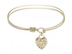  Guardian Angel Heart Charm Bangle Bracelet 