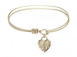  Our Lady of Guadalupe Heart Charm Bangle Bracelet 
