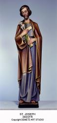  St. Joseph Statue in Linden Wood, 30\" - 60\"H 